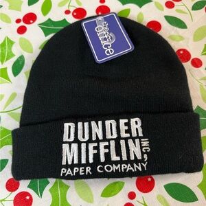 NWT Men's Dunder Mifflin Beanie The Office Paper Company Black One Size